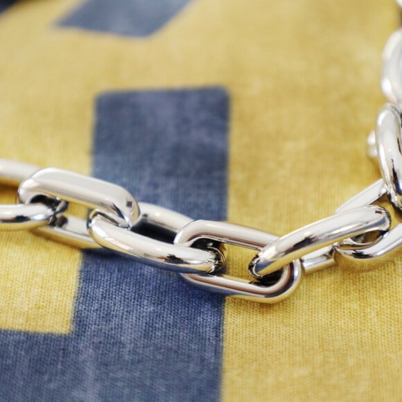 LAUREN RALPH LAUREN PADLOCK SILVER CHAIN BELT - Picture 3 of 6